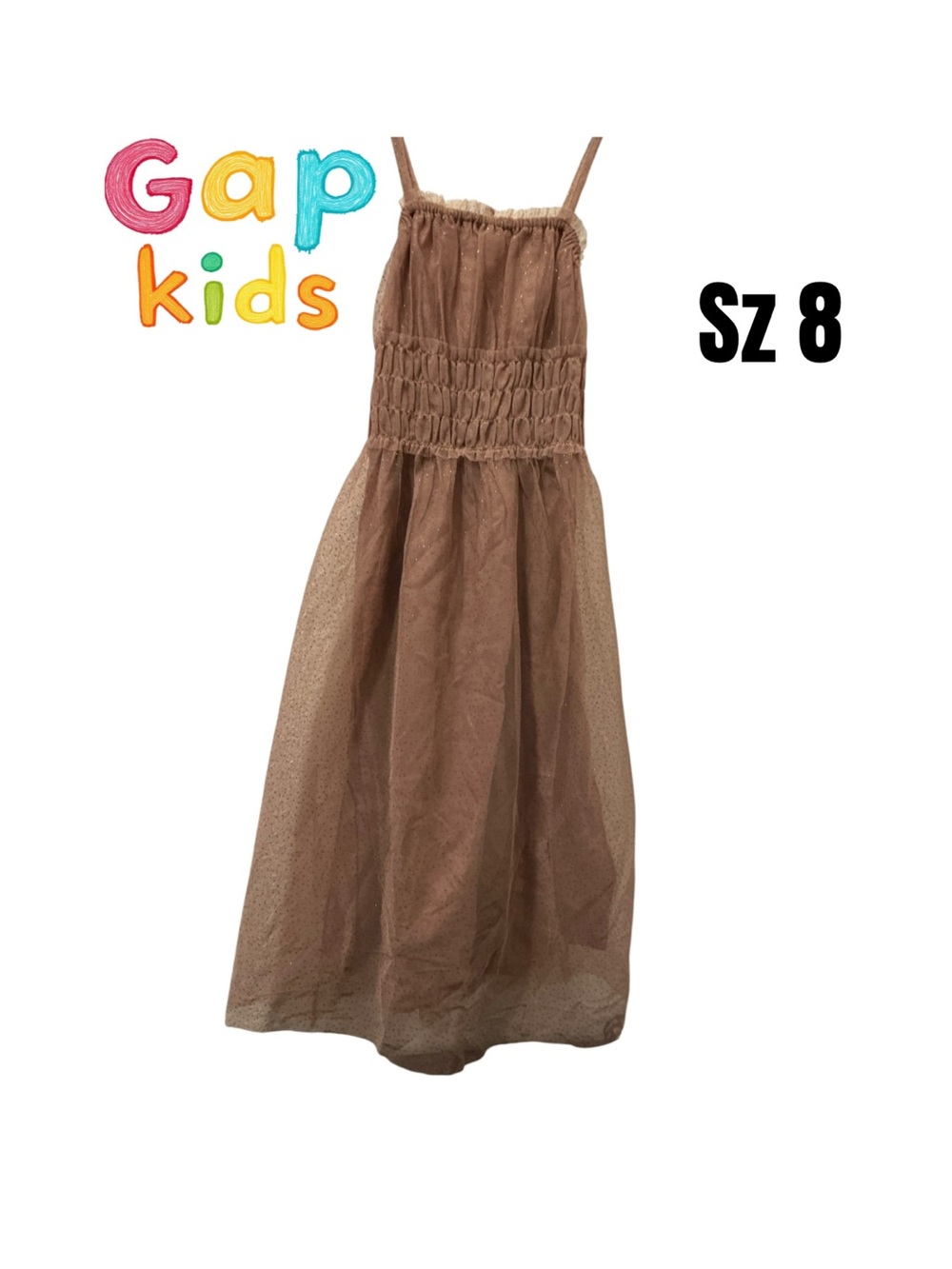 GAP Girls Sparkle Mesh Maxi Dress in Brown